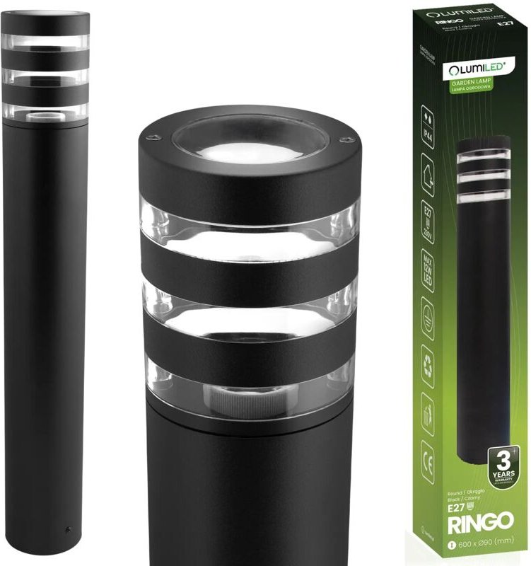 Gartenlampe Rundpfosten Außen Stehend E27 LED RINGO 60cm