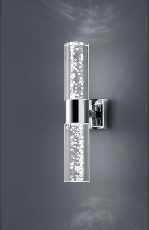 Led bad Wandleuchte bolsa Up-/Down light Chrom Acryl Transparent Höhe 30cm