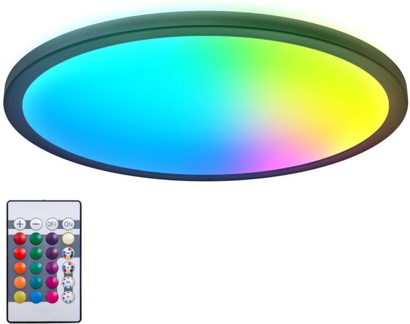 B.k.licht - led Panel 42 cm - 22W, 2700lm, dimmbar, Fernbedienung, rgbw, schwarz