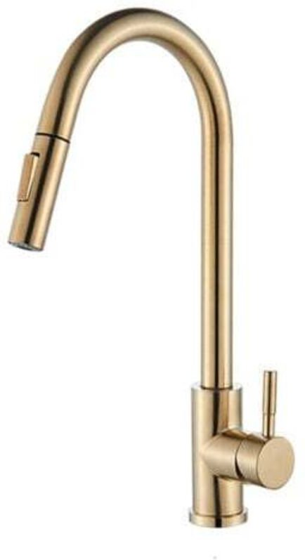 Küchenarmatur 360° Küchenarmatur mit 2 Sprühmodi Einhebelmischer Küchenspüle Kalt und Warm erhältlich, gebürstet Gold