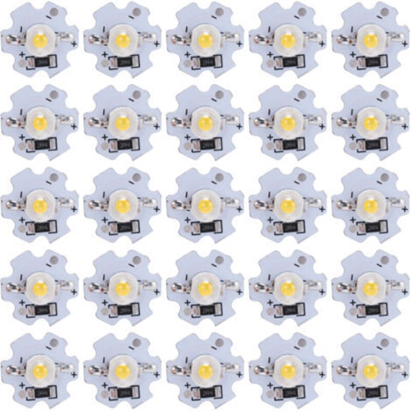 25 Stück 5V LED-Chips, 200 lm, 3 W Hochleistungs-LED-Lampenperlen für DIY-Beleuchtungskörper, natürliches Licht 4000–450...