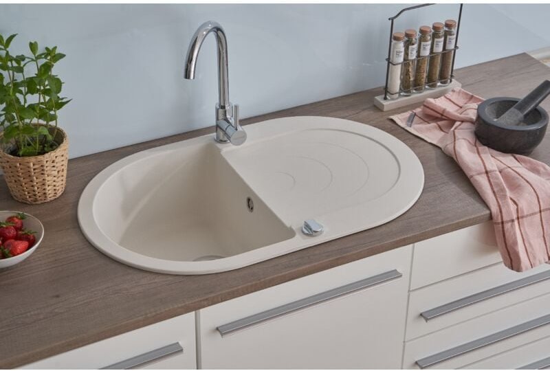 Küchenspüle Einbauspüle Spülbecken Granitspüle 79x50 Weiß Respekta Phoenix