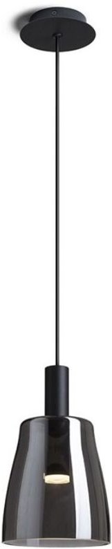 Lampadario BELLINI M LED a sospensione nero vetro fumè 230V LED 5W 30° 3000K