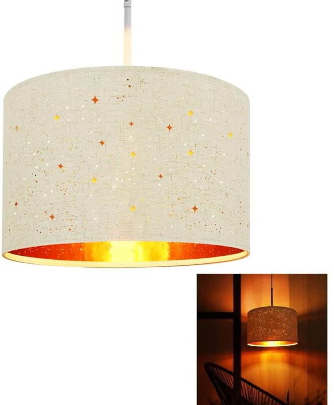 Pendelleuchte Esstisch Hängeleuchte Esszimmer - Ø38CM Modern Hängelampe mit Lampenschirm aus Stoff E27 Fassung Pendellam...