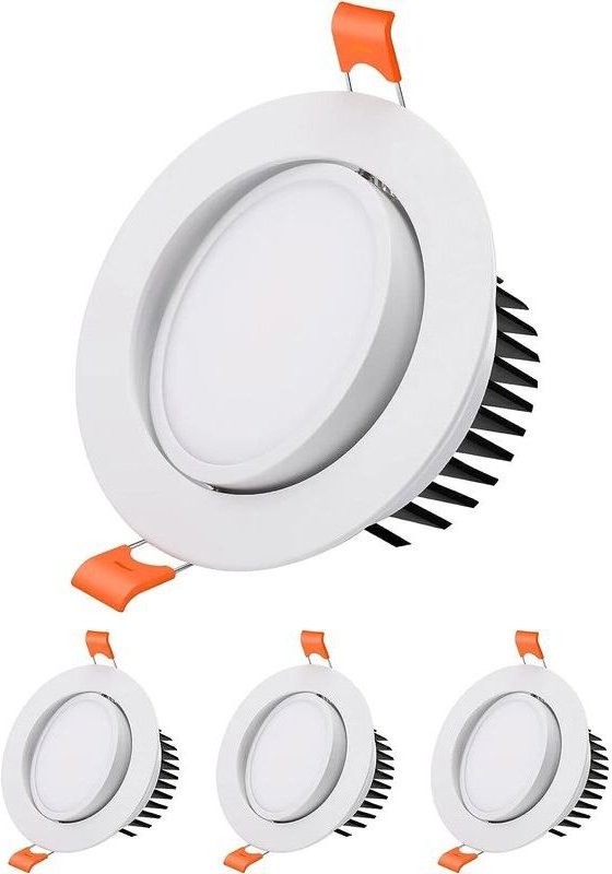 Einbau-LED-Spots, 3 Stück, 12 W, extra flach, 6000 K Kaltweiß, 40° verstellbarer Abstrahlwinkel (120°) für Badezimmer, W...