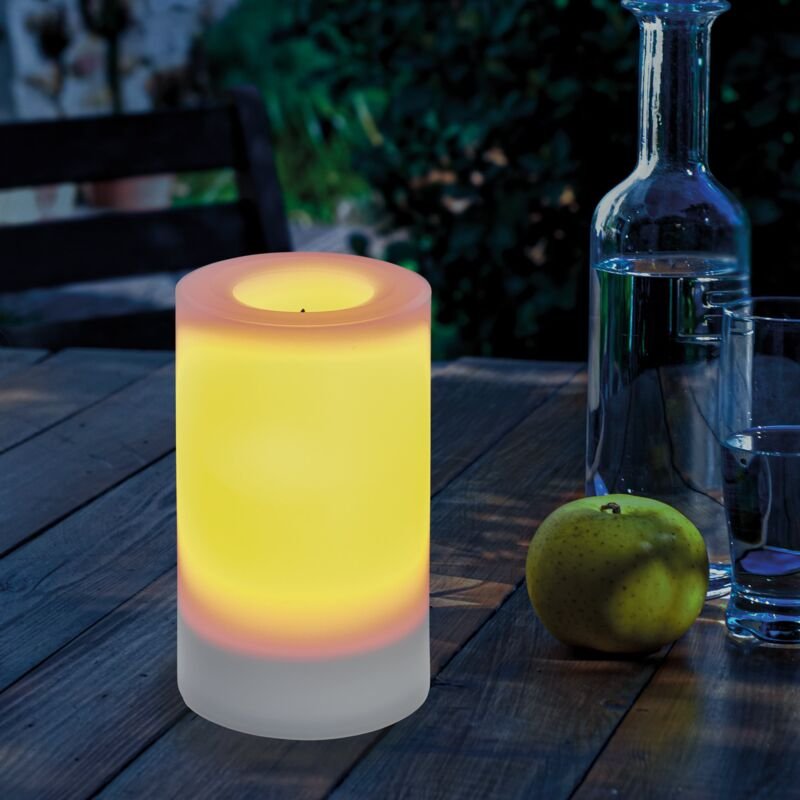 Esotec - Solar LED-Kerze Mila 7,5x12cm Flackerlicht Kerzenlicht wetterfest 102232