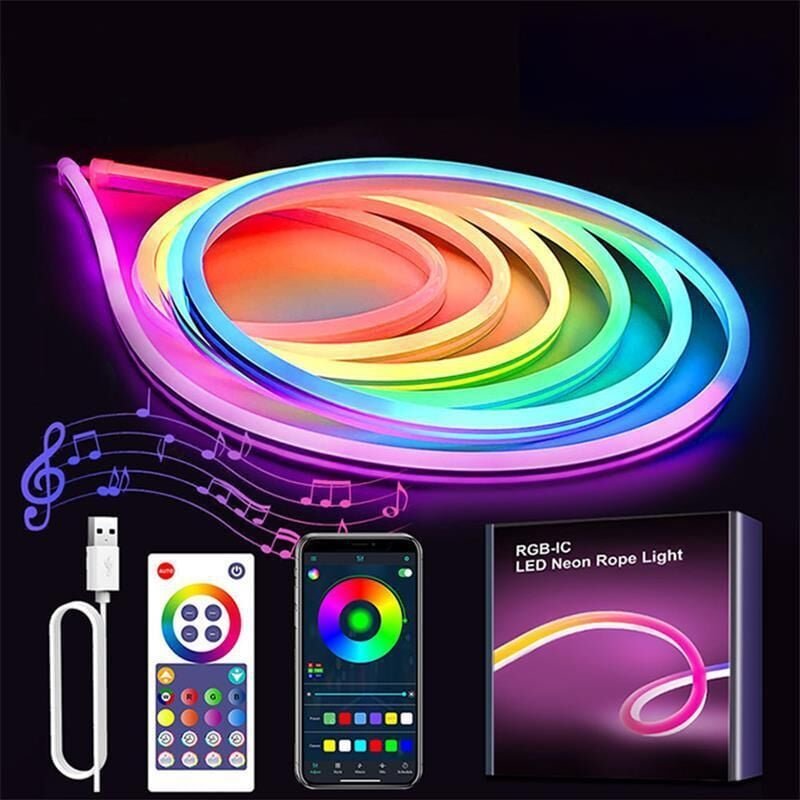 Neon-Lichtstreifen 3 m, dimmbare, flexible Neon-LED-Lichtstreifen 220 v mit App-Steuerung, Fernbedienung, Musiksynchroni...