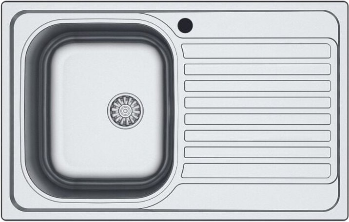 Einbau-Edelstahlwanne Küchenspüle 50x79 cm Abtropffläche rechts