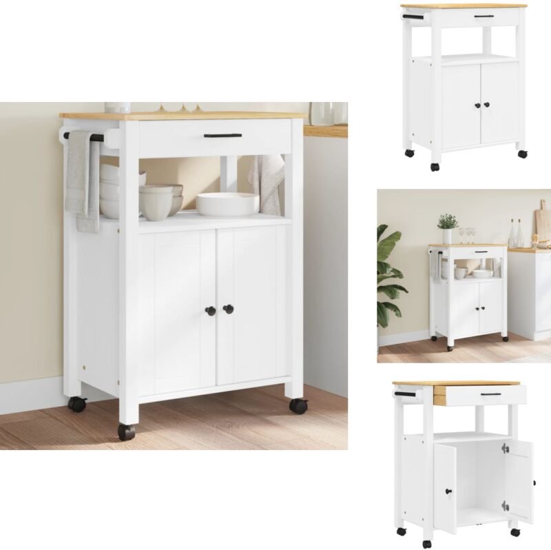 Küchenwagen monza 60x40x90 cm Massivholz Kiefer - Holz Küchenwagen - Küchenschrank - Vintage Möbel - Kücheninsel - Mobil...