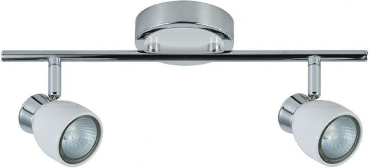 Fabrilamp - akunadecor Chacho Badezimmer-Leiste mit 2 verstellbaren Strahlern Weiß-Chrom