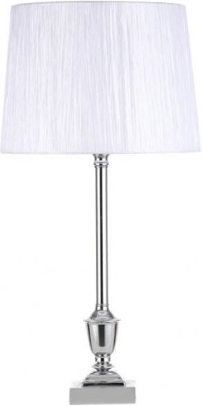 Tischleuchte Eiche 1xe27 Chrom m/Hose weiß 60,5x30x30 cm