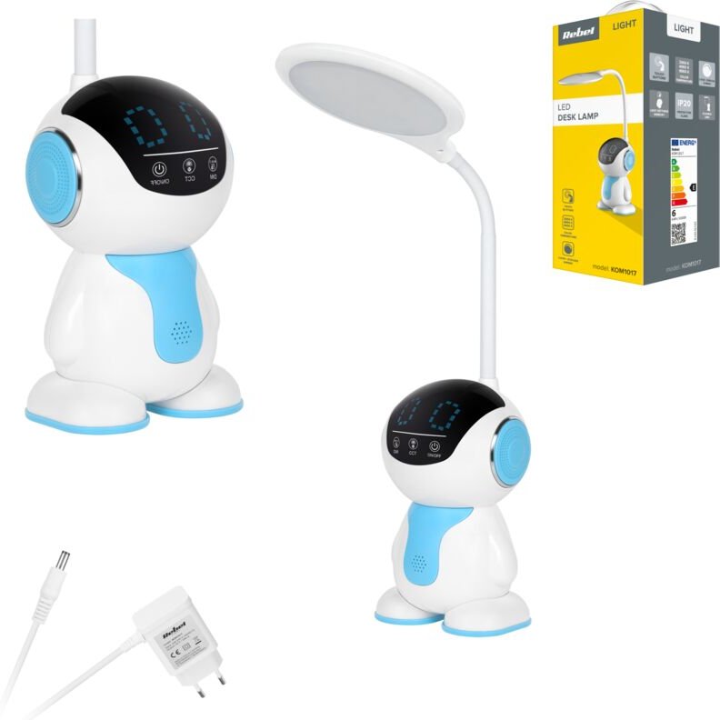LED-Schreibtischlampe für Kinder, Roboter, 3 Farben, Rebel