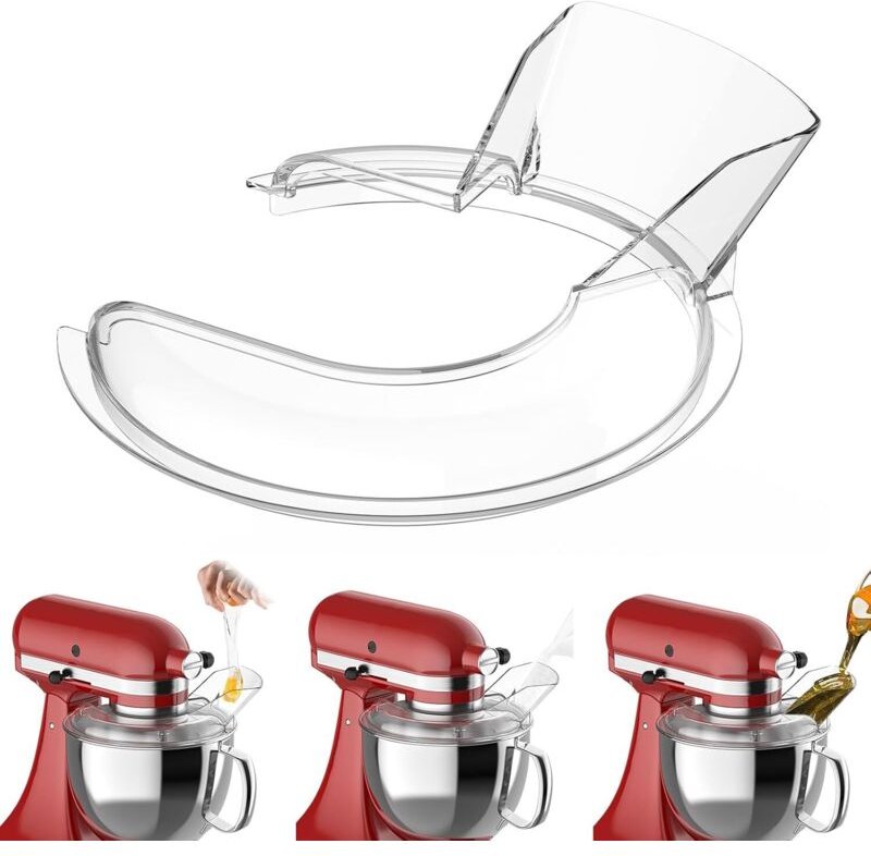 Transparenter Spritzschutzdeckel für KitchenAid 4,5- und 5-Liter-Küchenmaschinen mit kippbarem Boden, spülmaschinenfest ...