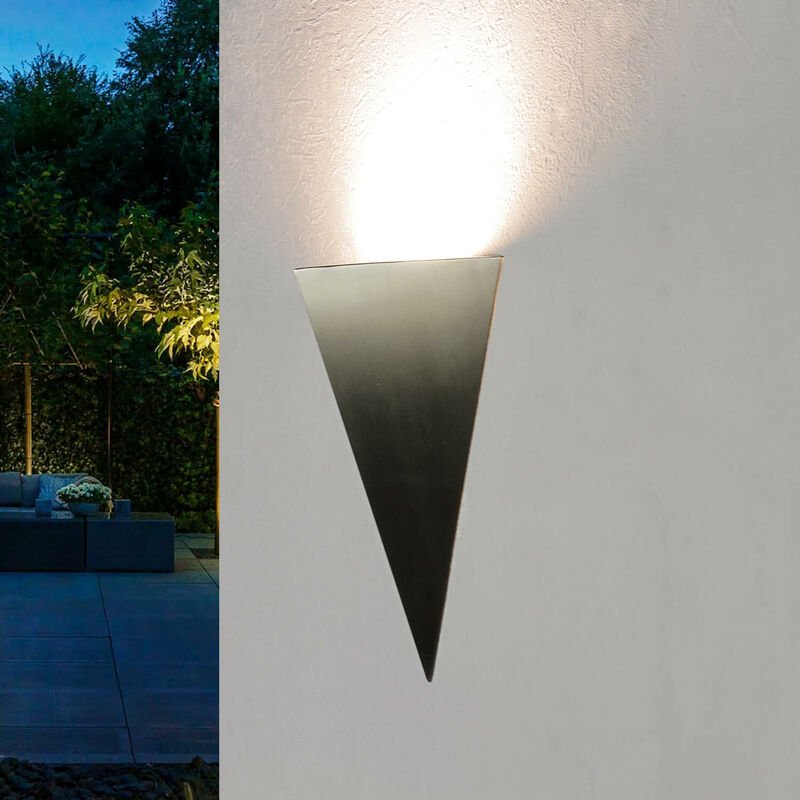 Licht-erlebnisse - Edelstahl Außenwandlampe Dreieck led