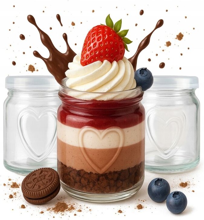 20x Dessertgläser 250ml Herzform für Desserts