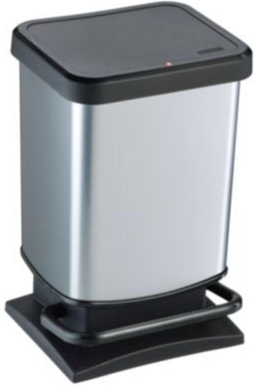 Treteimer Paso 20 l silber Tretmülleimer Mülleimer Abfalleimer Pedaleimer - Rotho