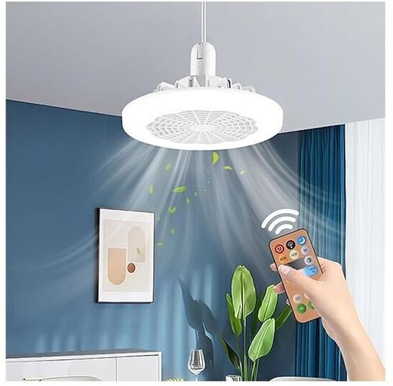 LED-Deckenventilator mit Beleuchtung, 30 W Deckenventilator mit Fernbedienung, Beleuchtungsventilator, dimmbare LED-Deck...