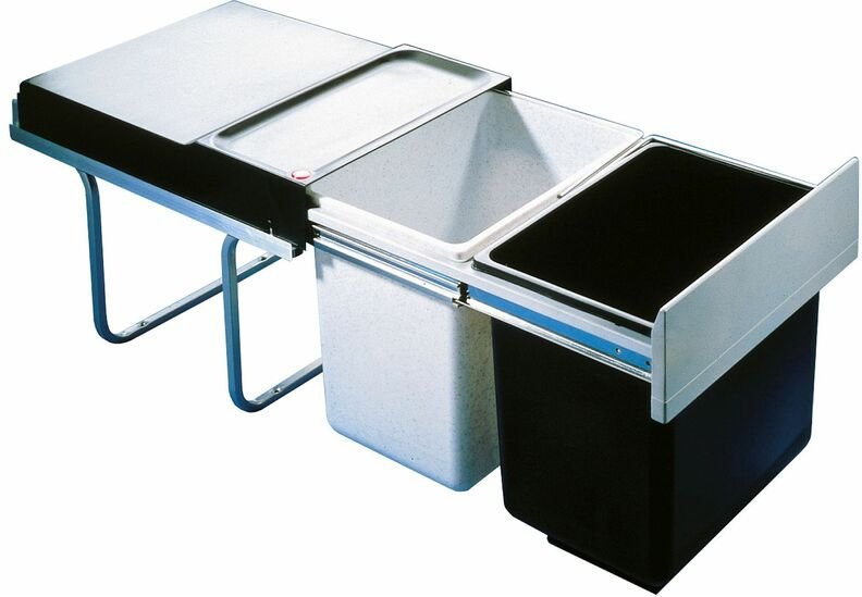 Hailo - Mülleimer Küche, Einbau ab 40cm Schrank, 2-fach Mültrennung