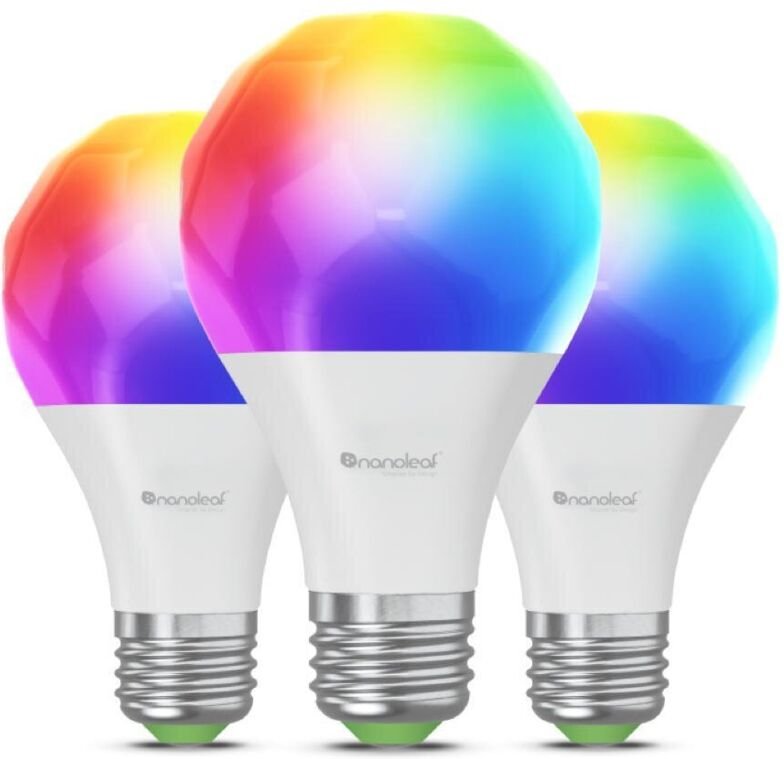 Nanoleaf Essentials Matter Leuchtmittel E27 - Birne A60 RGBW in Weiß 3x 8,5W 3300lm