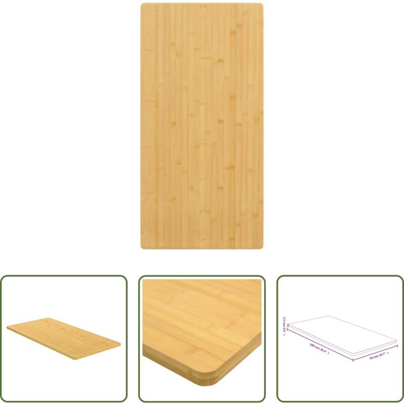 Bambus Tisch - Tischplatte 50x100x1,5 cm Bambus