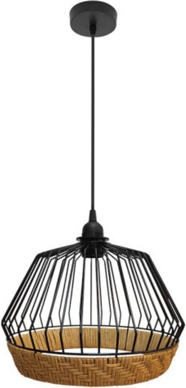 Hugo - fabrilamp Hängeleuchte de Decke 1xe27 Schwarz/natur 30d