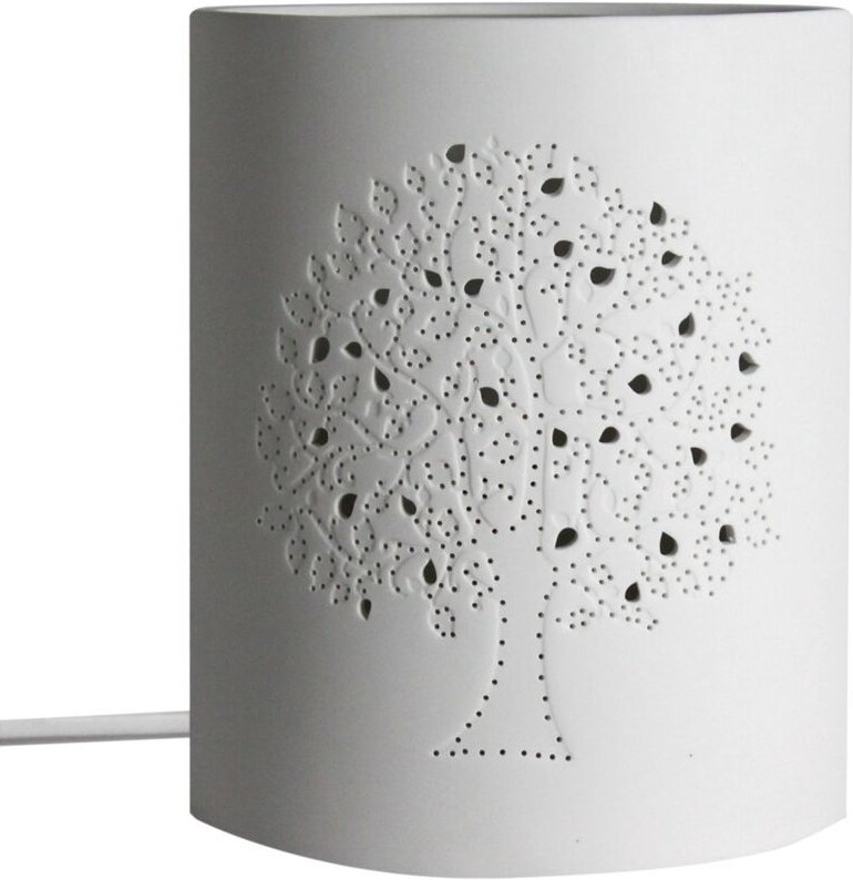 Böhmische Lebensbaumlampe aus weißem Porzellan