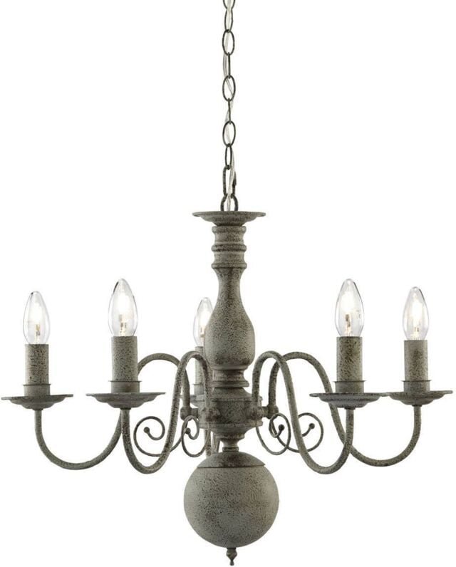 Eglo - Searchlight Greythorne - 5 Light Multi Arm Deckenanhänger Grau, E14