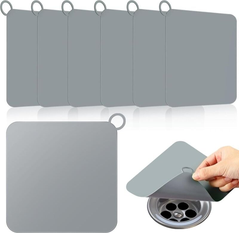 Jalleria - 6er-Pack Silikon-Duschablauf-Abdeckungen, geruchshemmende Duschwannenmatten für Badewanne, Küche, Waschküche,...