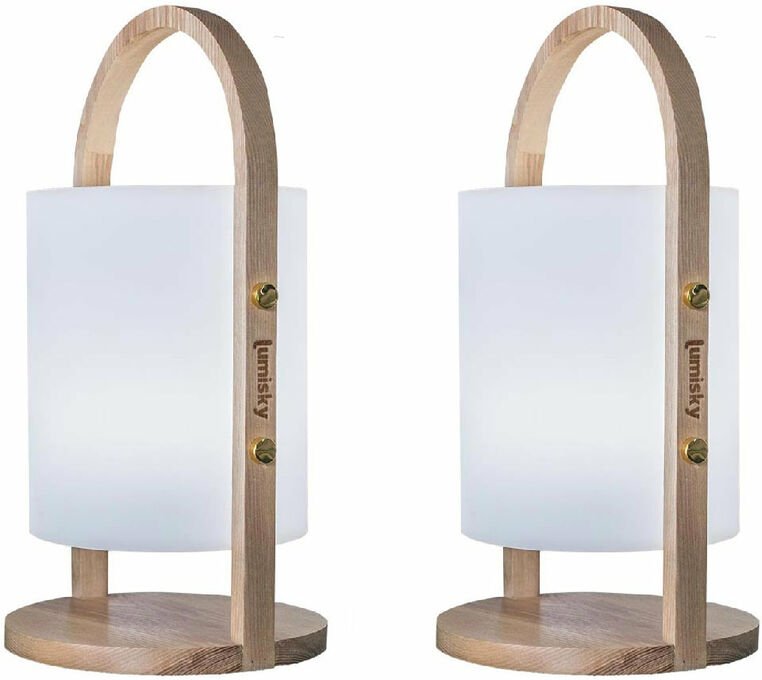 Led Laternen 2er Set Kabellose Dimmbare woody h37cm