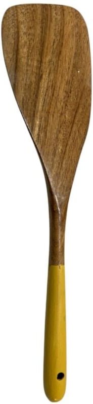 Kochspatel aus Akazienholz, hitzebeständiges Kochutensil, ideal zum Mischen und Servieren, gelb