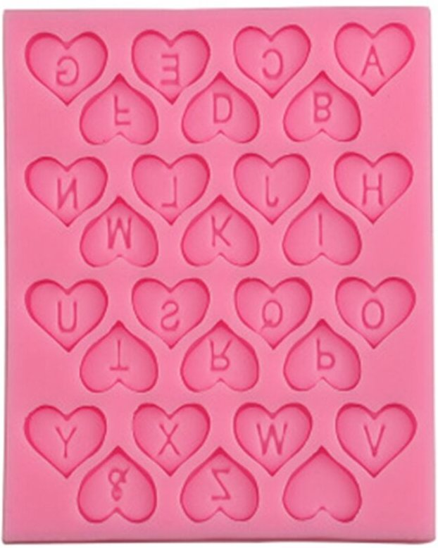 Hochwertige, antihaftbeschichtete, flexible Silikon-Kuchenform mit herzförmigem Buchstaben zur Dekoration von Geburtstag...