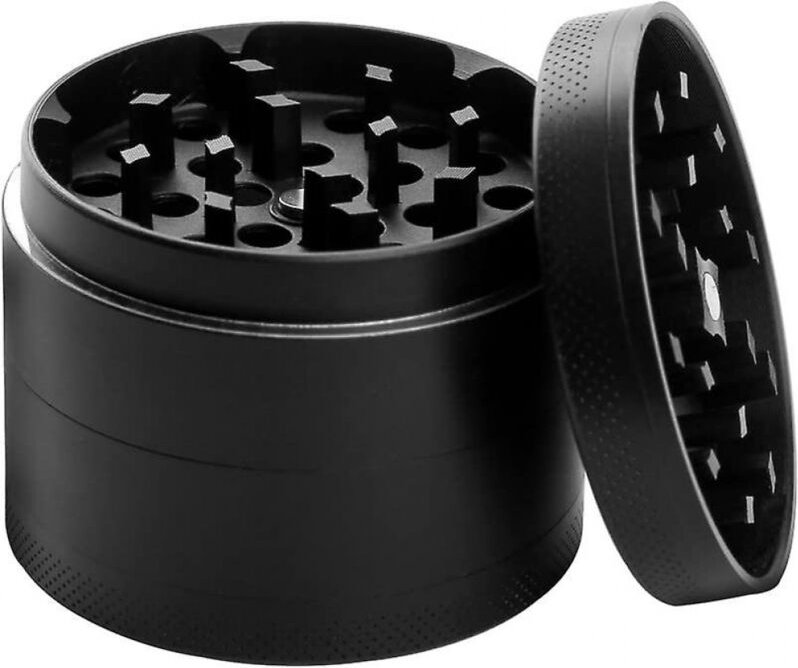 BEBUSINGOTO Kräutermühle, Heumühle, tragbar, Zinklegierung, Metallmühle, Schwarz, 5 x 4 cm