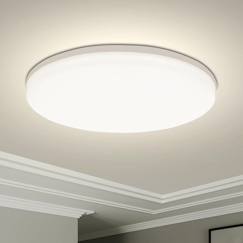 Runde LED-Deckenleuchte, 48 W, 4800 lm, 6500 K, Innenbeleuchtung für Wohnzimmer, Schlafzimmer, Küche, Badezimmer, Ø 30 c...