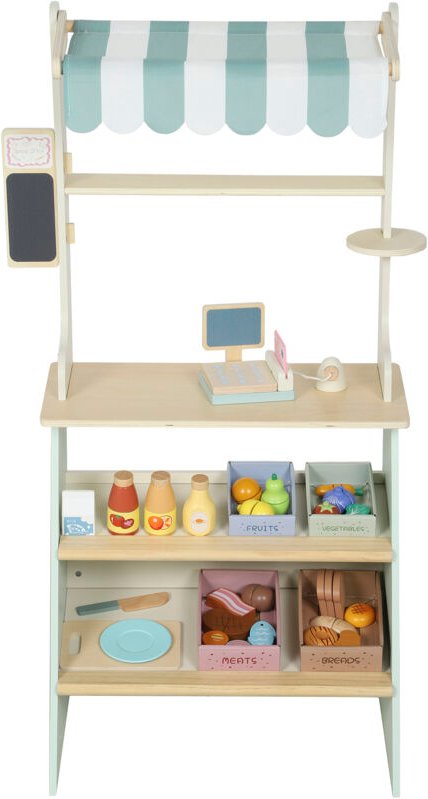 Kaufladen für Kinder Kaufladen Supermarkt mit Kasse Scanner Tafel 34 Spielzubehör Grün