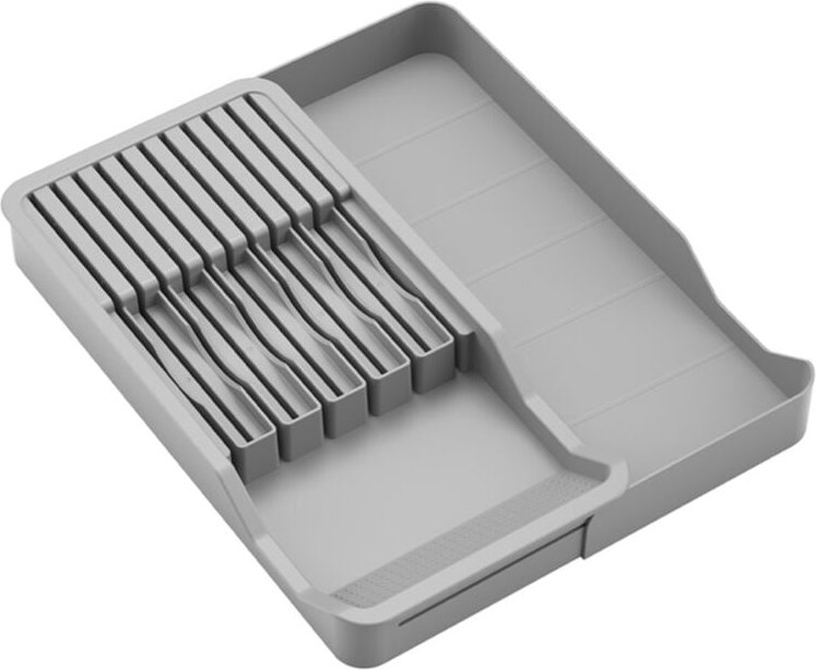 Messerhalter, in der Schublade, Messerblockhalter mit Erweiterbarem Besteckkasten, KüChenschubladen-Organizer-Einsatz, 1...