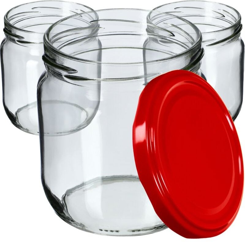 Kadax - 6er-Set Marmeladengläser 425 ml mit Schraubdeckel – Vorratsgläser für Marmelade, Konfitüre, Ho