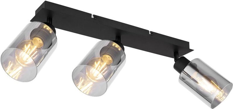 3er Spot Hadera schwarz 47 x 9 cm Spots - Globo