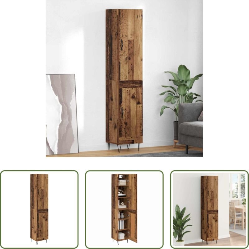 Altholz Hochschrank - Highboard Altholz 34,5 x 34 x 90 cm Holzwerkstoff