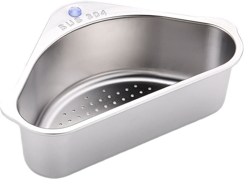 ZVD - Aufbewahrungsregal für die Spüle – Dreieckiges Abflussregal, Schwammhalter und Abflusskorb