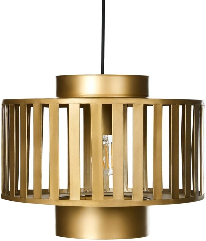 Hängeleuchte Messingfarben Metall 1-Flammig Gitter-Design Glühbirnen-Optik Modern Industrie Design für Esstisch Wohnzimm...