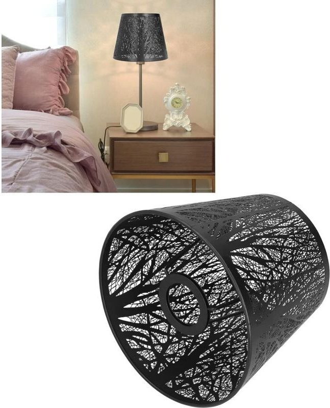 Lampenschirm in Baumform, Vintage-Lampenschirm aus geschnitztem Eisen mit Waldmotiv für Tischlampe, Schlafzimmer-Nachtti...