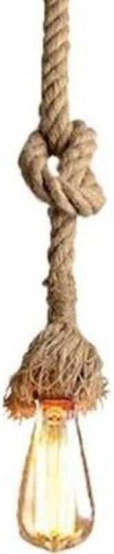 Pendelleuchte Rustikal Hanfseil E27 mit 100CM Hanfseil Hängelampe für Esszimmer, Flur, Restaurant, Bar, Café (Ohne Birne...