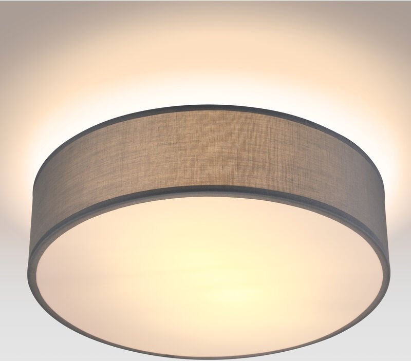 Monzana - Deckenlampe Stoff 38 cm Rund 2 flammig E27 Deckenleuchte Stoffdeckenleuchte Stoffdeckenlampe Schlafzimmer Wohn...