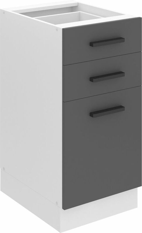 Unterschrank Küche Küchenunterschrank 40 cm Breite Küchenschränke ohne Arbeitsplatte Küchenschrank mit Schubladen Silber...