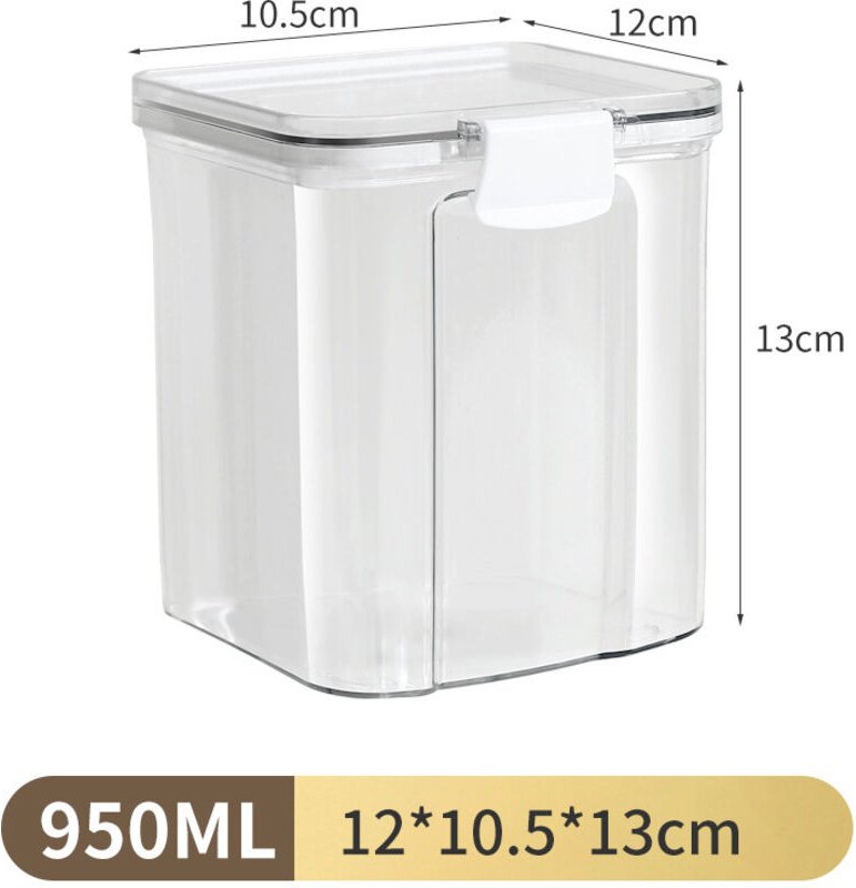 Verschlossene Vorratsdosen für Getreide und Snacks, durchsichtige Kunststoffdosen, Dosen für Trockenwaren, Teebehälter, ...