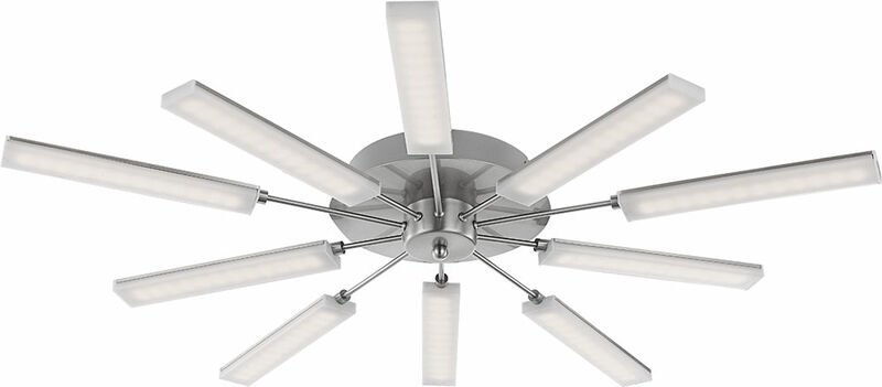 Globo - Deckenlampe Deckenleuchte Wohnzimmerlampe Esszimmerleuchte Designleuchte, 10 Flammig, Nickel matt satiniert, led...