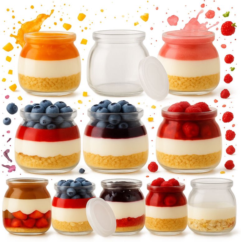 120 Dessertbehälter, 100 ml Glasgefäß für Desserts, Honigbecher