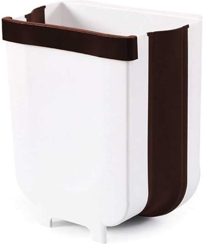Faltbarer Mülleimer, 9 l, zur Wandmontage, für Küche, Auto, Bad, Büro und Schlafzimmer (weiß-schwarz)
