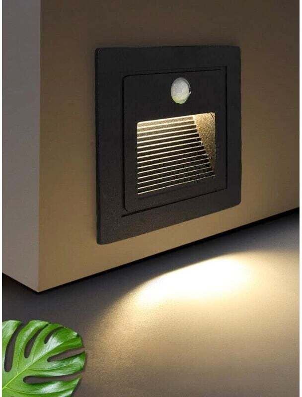 3W LED IP65 Wasserdicht, verdeckte LED-Wandleuchte mit Bewegungsmelder für den Innen- und Außenbereich mit Aluminiumsock...