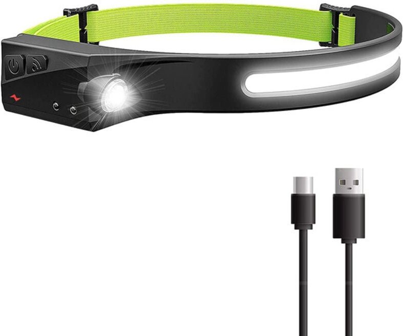 Thumbnail - 2 LED-Scheinwerfer, Wellenerkennungs-COB-Scheinwerfer, über USB wiederaufladbare wasserdichte Lauflichter, Camping, Lese...